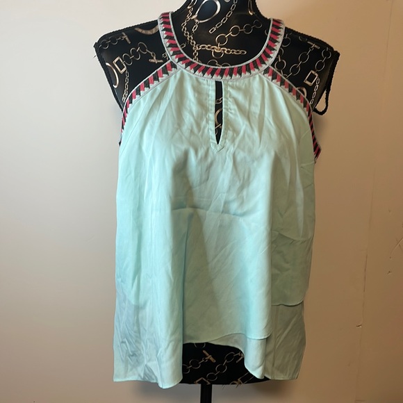 Jessica Simpson Mint Green halter type Aztec accents Size Large - Picture 1 of 6